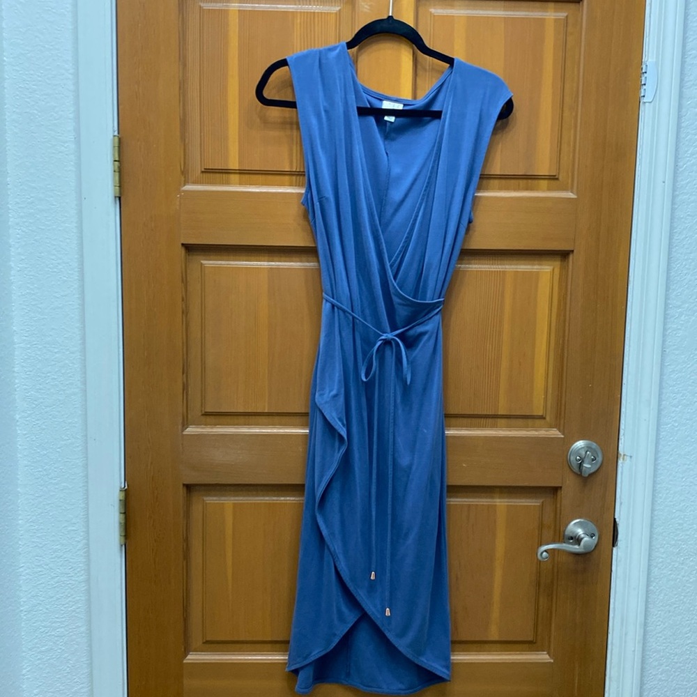 A New Day Blue Wrap Midi Dress